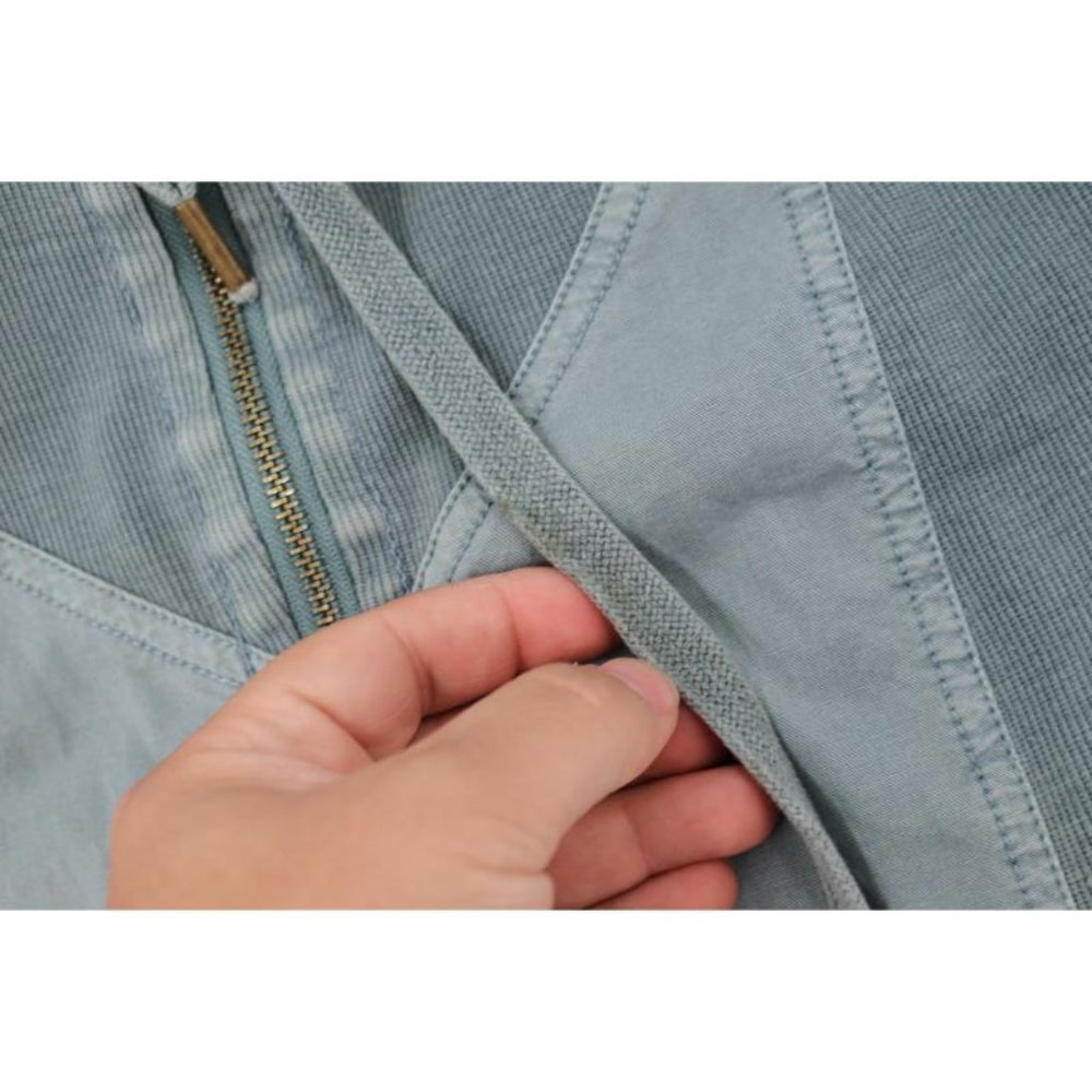 XCVI jacket women's Medium full zip two tone pockets cotton blend contrast trim - Picture 10 of 13